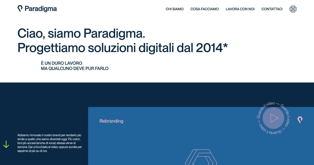 Screenshot del progetto Paradigma.me